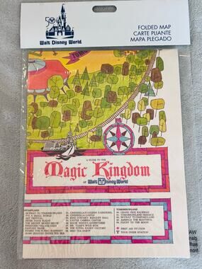 Walt Disney World 50th Anniversary Vault Series Magic Kingdom Folded Map Replica